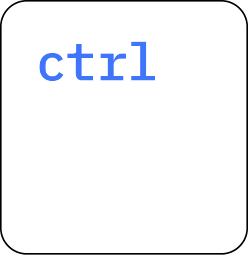 Keyboard key graphic showing a control (ctrl) key